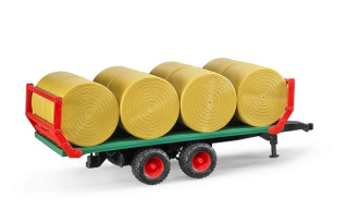 Bale transport trailer with 8 round bales