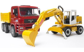 MAN TGA Construction Truck with Liebherr Excavator