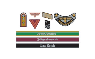 1/35 WWII German Insignia Decal Set Africa/Waffen