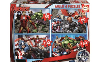 Multi 4 in 1 Puzzles - Avengers (50, 80, 100 & 150pc)
