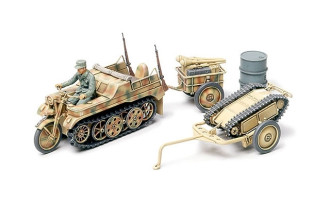 1/48 German Kettenkraftrad with Infantry Cart and Goliath Demolition Vehicle