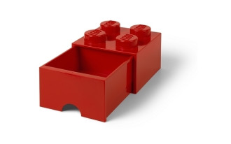 LEGO Brick Drawer 4 Knob (25cm) - Red