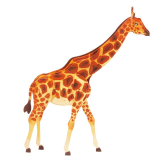 3D Wooden Puzzle with Paints - Giraffe (25cm Tall)