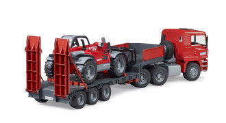 MAN TGA Low loader truck with Manitou Telescopic loader MLT 633
