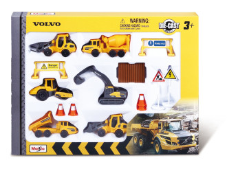 Mini Work Machines - Volvo (6 pack with Accessories)