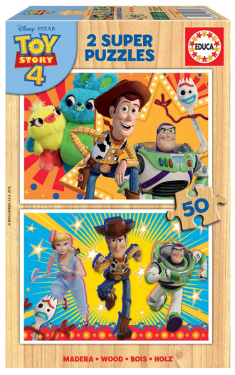 Toy Story 4 (2x50pc) Wooden Puzzle