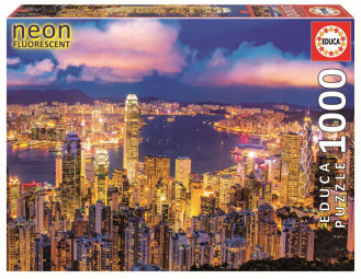 Hong Kong Skyline - Neon (1x1000pc) Puzzle
