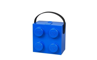 LEGO Lunch Box with Handle 4 Knob (16cm) - Blue