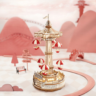 Parachute Tower DIY Music Box 3D Wooden Puzzle (184pcs)